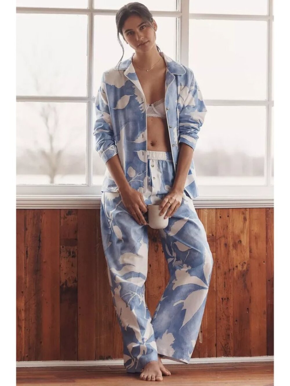 NWT Anthropologie LyreBird Cloud Flannel Pajama Top, size S